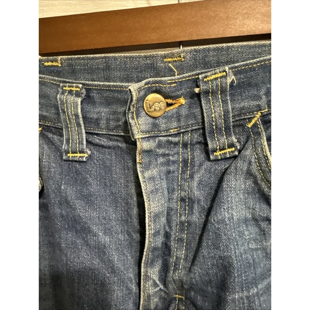 Vintage Lee Jeans Mens 32 Long Relaxed Fit Tapered Leg Blue Wash Denim USA Made
